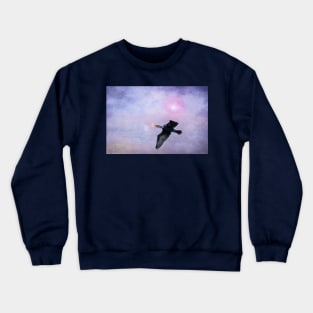 Journey of a Cormorant Through a Sunlit Sky Crewneck Sweatshirt